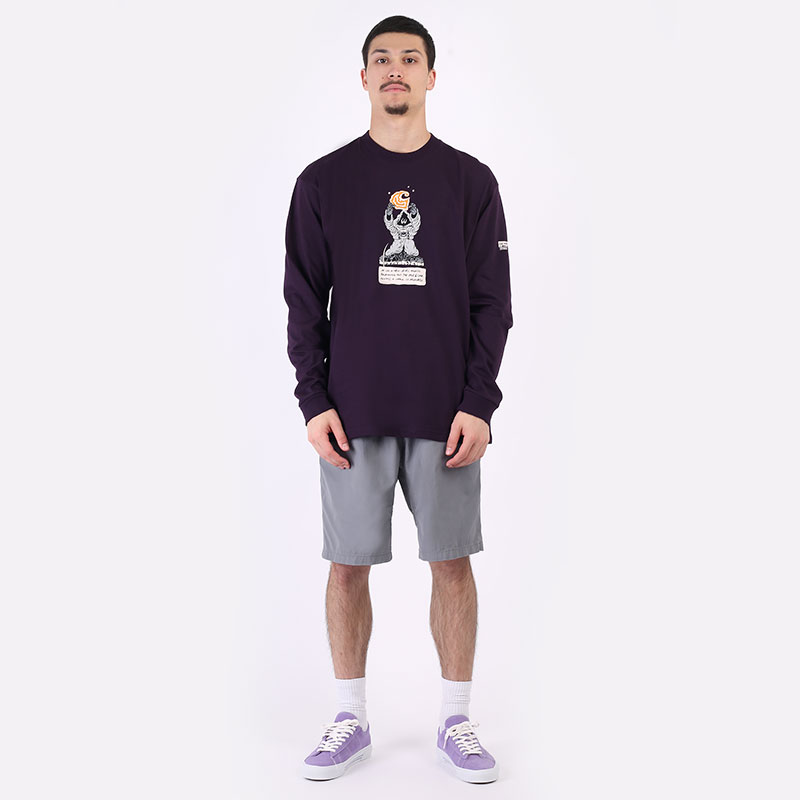 мужская фиолетовая футболка Carhartt WIP L/S Kaganatcult T-Shirt I029630-dark iris - цена, описание, фото 7